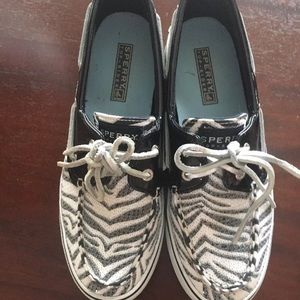 Size 6.5 Zebra Print Sperry Top-Sider Loafers